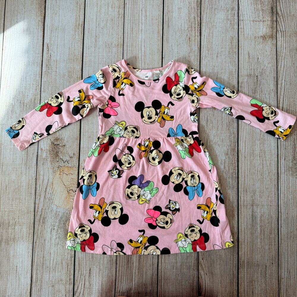 NWOT - Disney Mickey Mouse and Friends -Girls 5/6 -H&M Long Sleeve Dress